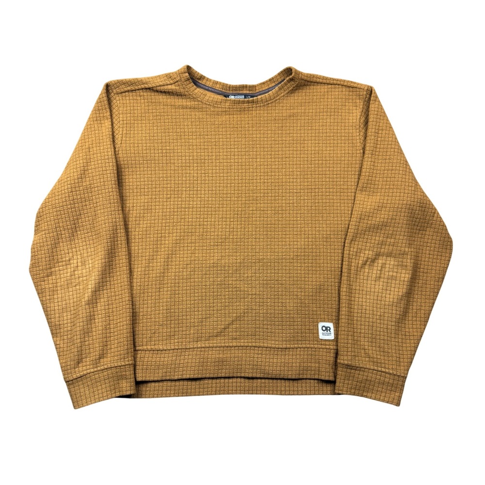 Outdoor Research Mens Large Mega Trail Mix Fleece Crewneck Sweatshirt Granola